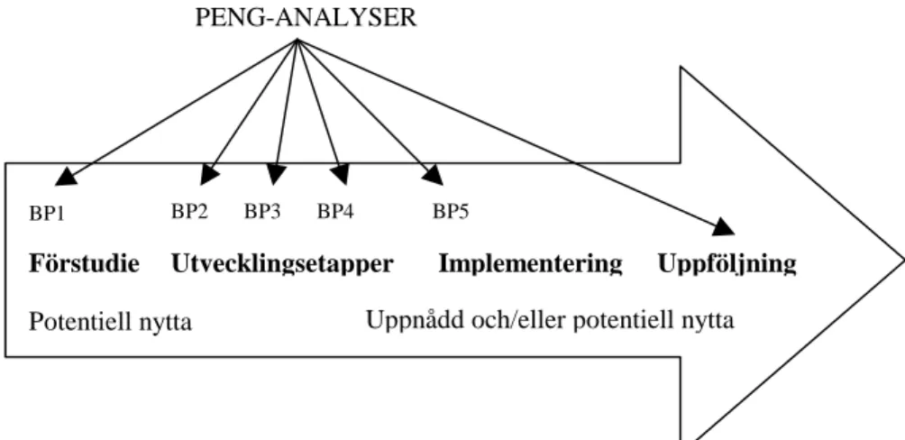 Figur 6: PENG-analyser är en färskvara som måste underhållas genom hela  processen (efter Dahlgren m.fl., 2000, s 38)