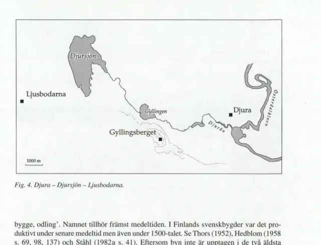 Fig. 4. Djura — Djursjön — Ljusbodarna. 