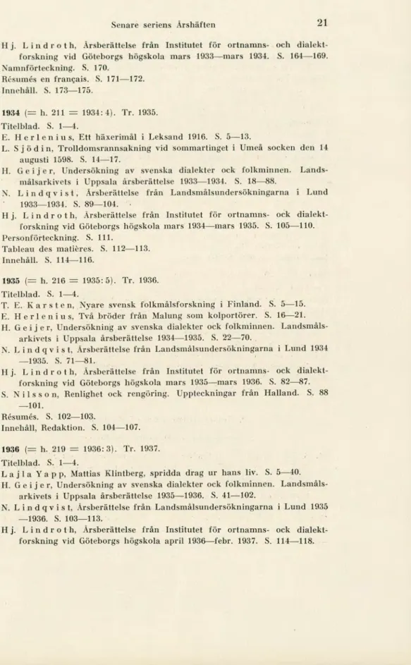 Tableau des matik-es. S. 112-113.  Innehåll. S. 114-116. 