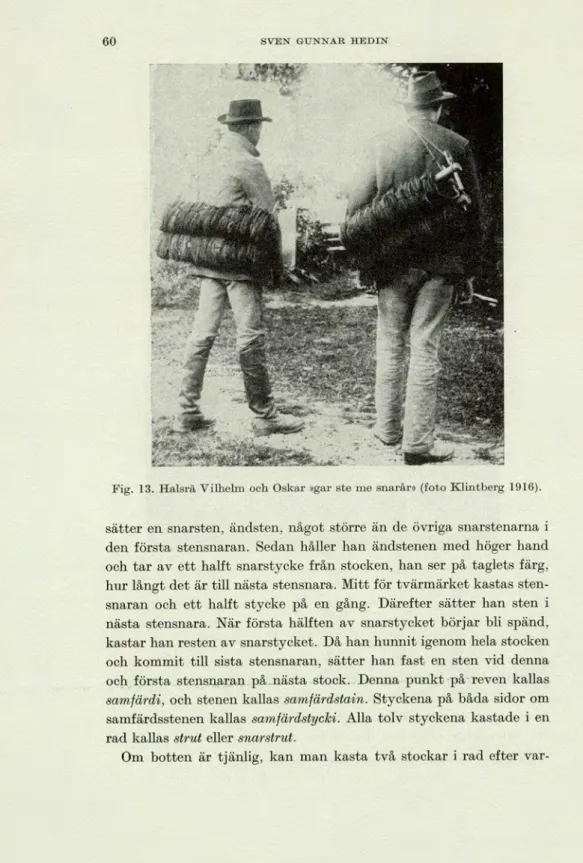 Fig. 13. Halsrä Vilhelm och Oskar »gar ste me snarår» (foto Klintberg 1916). 