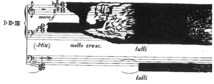 Figur 8 till vänster, melodin i pedalen längst ner.  Figur 9 ovan. Ett avgrundsvrål?