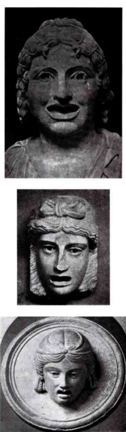 Figur 6. Kvinnomasker - hetärer och unga flick- flick-or - från den nya grekisk-romerska komedien