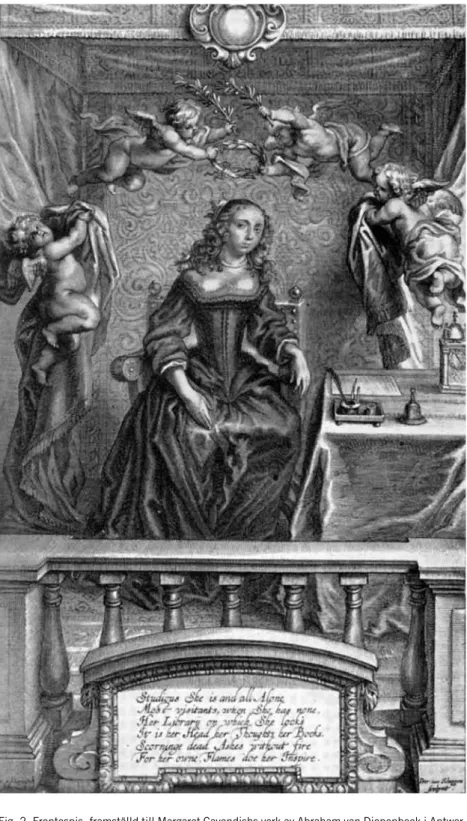 Fig. 2. Frontespis, framställd till Margaret Cavendishs verk av Abraham van Diepenbeek i Antwer- Antwer-pen, någon gång under 1650-talet