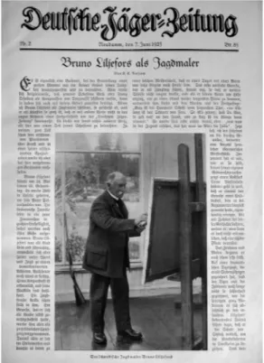 Fig. 1.  ”Bruno Liljefors als Jagdmaler”, photo in the Deutsche Jäger-Zeitung, 1925.