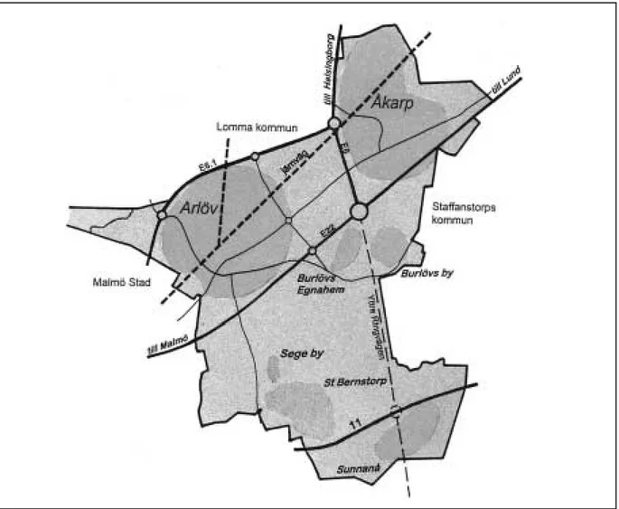 Figur 1.  Karta över Burlövs kommun.