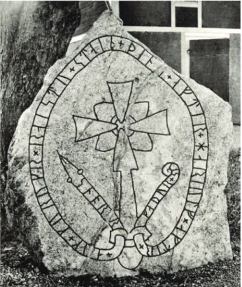 Fig. 2. Runstenen U 1156 från Hjälteberga  i Simtuna socken, Uppland. Efter Upplands  runinskrifter.