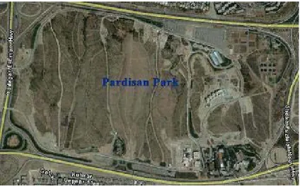 Figure 1 - Satellite image study area (Park campus and wastewater Qods Tehran) 