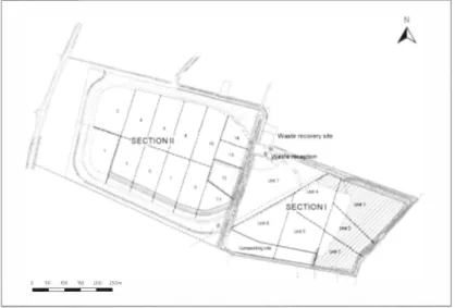 Figure 2. Site plan of Fakse landfill. 