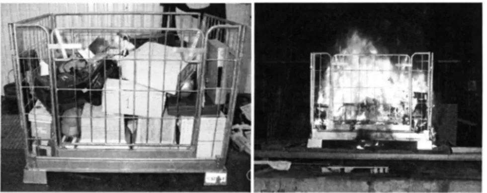Figure 2.  Experimental set-up with EE-waste in a cage. 