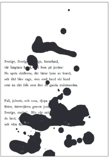 Illustration 2: Konkretpoeten Åke Hodells  version af Werner von Heidenstam, 1967.