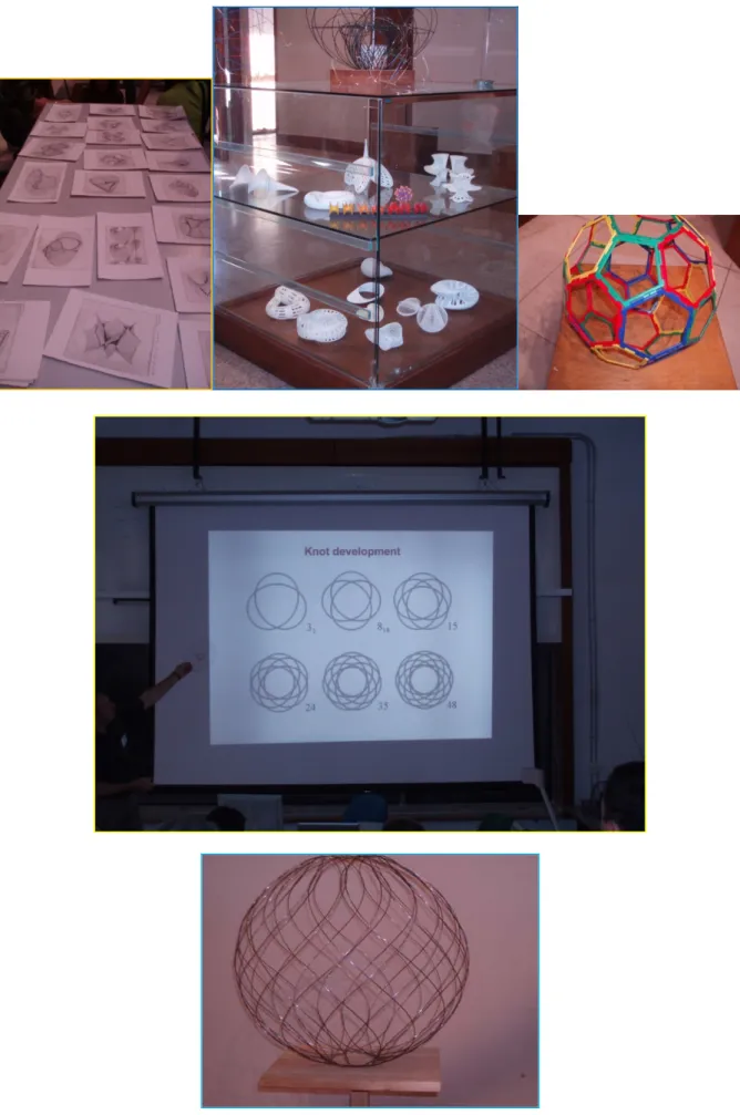 Fig. 5.  Fem fotografier från konferens om ”Mathematics and the Arts” 