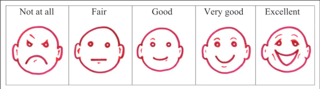 Figure 1. The self-reporting instrument FECS. Children were asked to rate their ability to cope in response to the following statement: ‘I can manage my feelings during the venepuncture’