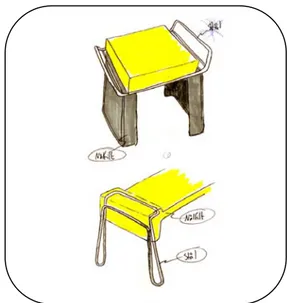 Figur 16 visar två olika pallar med delar av  pressad nålfilt. Tanken med nålfilten var att  jobba med ett material som Mitabs inte använder  så mycket i sina produkter
