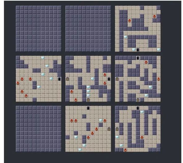 Figure 4.4. The world grid with content for an entire dungeon. 