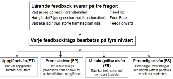 Figur 6. Reviderad version av Hattie och Timperleys feedbackmodell (2007, s. 87). 