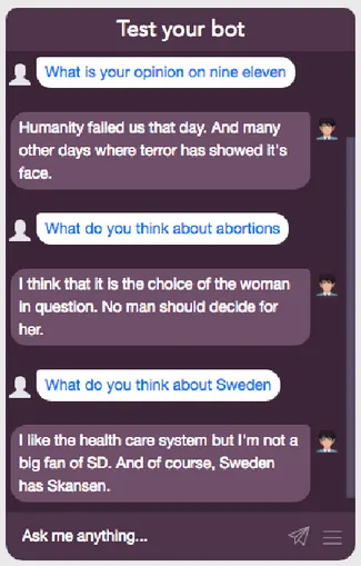 Figure 4: Screenshot of the chatbot conversation 