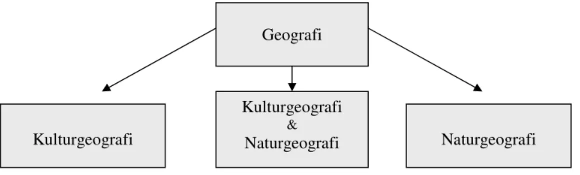 Figur 1. Denna modell ligger till grund för hur lärarnas  teoretiska definition av ämnet geografi har kategoriserat