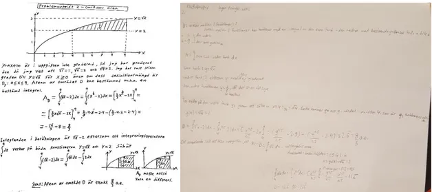 Figur  11:  Figuren till vänster  visar  det  lösningsförslag med reflekterande  text  som  deltagare  C 1   har  producerat  vid  behandling av  problemuppgift 2c under  fas 3