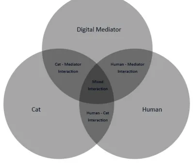 Figure 11: Interaction triangle between digital mediator, cat, and human 