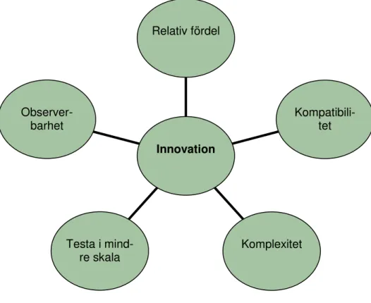 Figur 3 Fem dimensioner av en innovations karaktär 