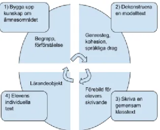 Figur 7:  Cirkelmodellen (efter Kuyumcu, 2011)   Fas 1: Att bygga kunskap om ämnet 