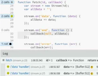 Figure 5.3: Theseus’ asynchronous JavaScript debugging (Lieber et al. 2014)