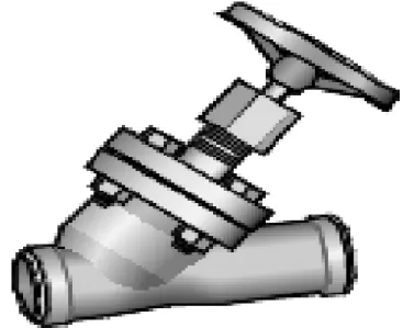 Figur 3.4 En manuellt avstängningsbar ventil stängs av genom att vrida på ratten till höger  och öppnas återigen genom att vrida på ratten till vänster