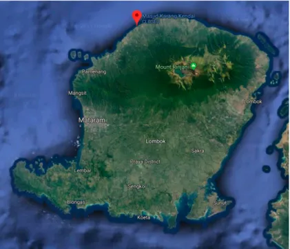 Figure 1: Map of Lombok Island (Google Maps 2019). 