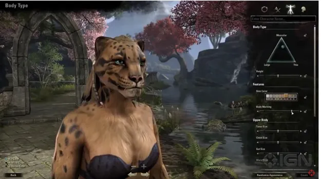 Figure 3. Character creation screenshot from Elders Scrolls Online (Bethesda, 2014)