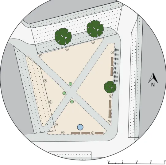 Figur 2. Planritning av Lilla Torg. Skala 1:600