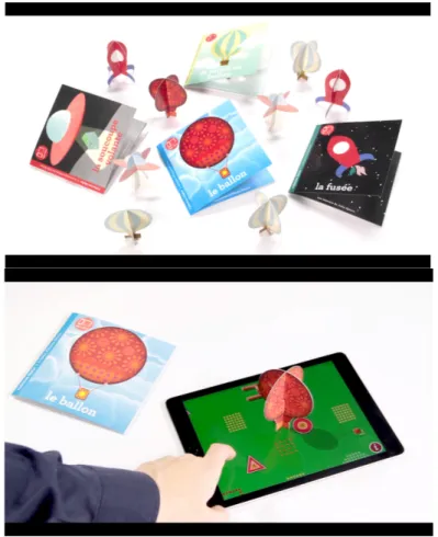 Figure	
  10.	
  “Les	
  éditions	
  Volumiques”	
  is	
  a	
  group	
  exploring	
  the	
  potential	
  of	
  combining	
  books	
  and	
  tangible	
   objects	
  with	
  mobile	
  devices.	
  Their	
  aim	
  is	
  to	
  give	
  a	
  second	
  life	
  to	