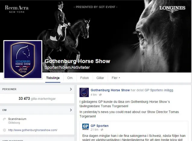 Figur 2 Gothenburg Horse Shows Facebooksida 