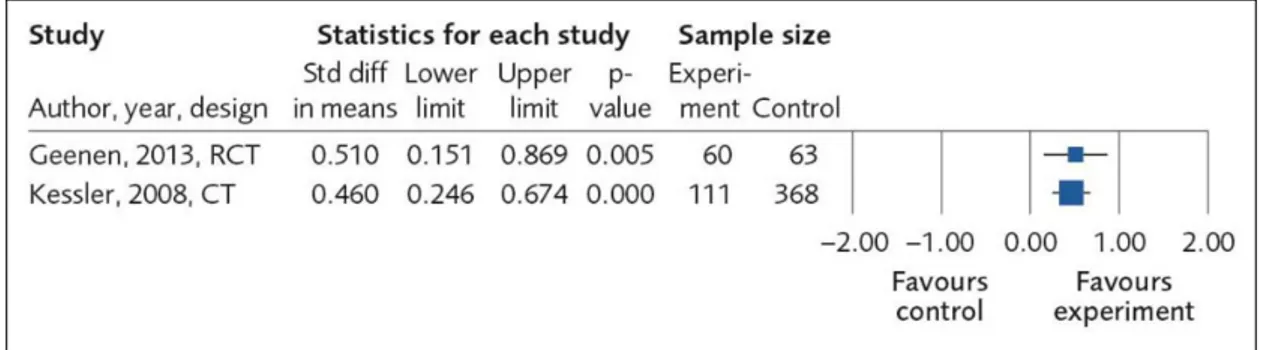 Figure 6. Effect sizes (Cohen’s d) of studies assessing physical health.