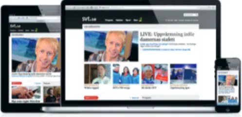 Fig. 1: Responsive web design. Montage med  bilder från SVTs webbplats.. 