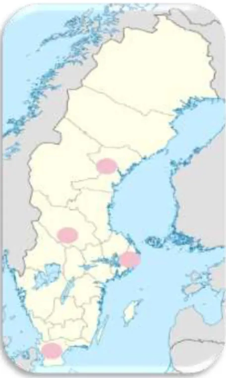 Figure 2. Map of interviewees’ range of zones  