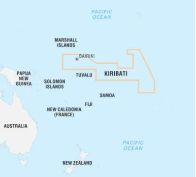 Figure 6. Location of Kiribati in the Pacific Ocean (Encyclopædia  Britannica Inc., 2020)