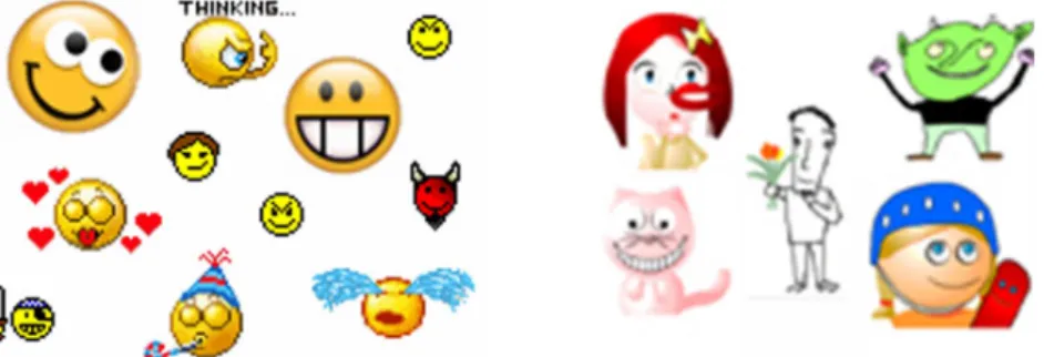 Figure 19. Smilies (left), ExMS avatars (right).