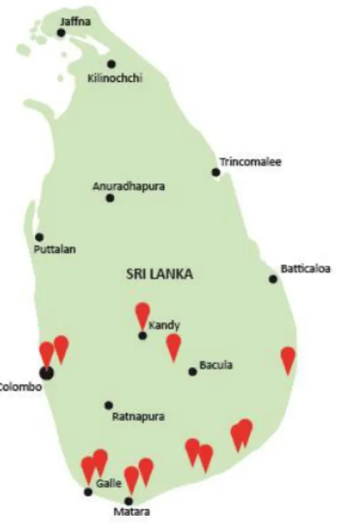 Figure 4: Investigated high schools in Sri Lanka 