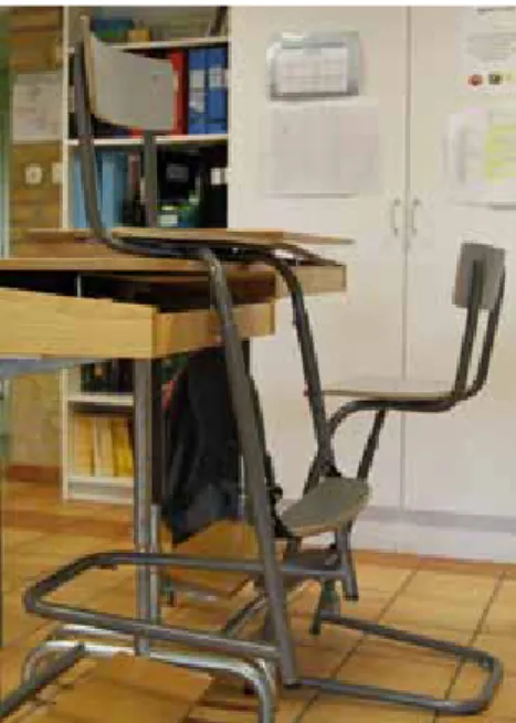 Fig. 26. Ljud från stolar som skrapar  mot golv och slår i andra stolar och  bord upplevs som störande tycker  lärarna som intervjuades.