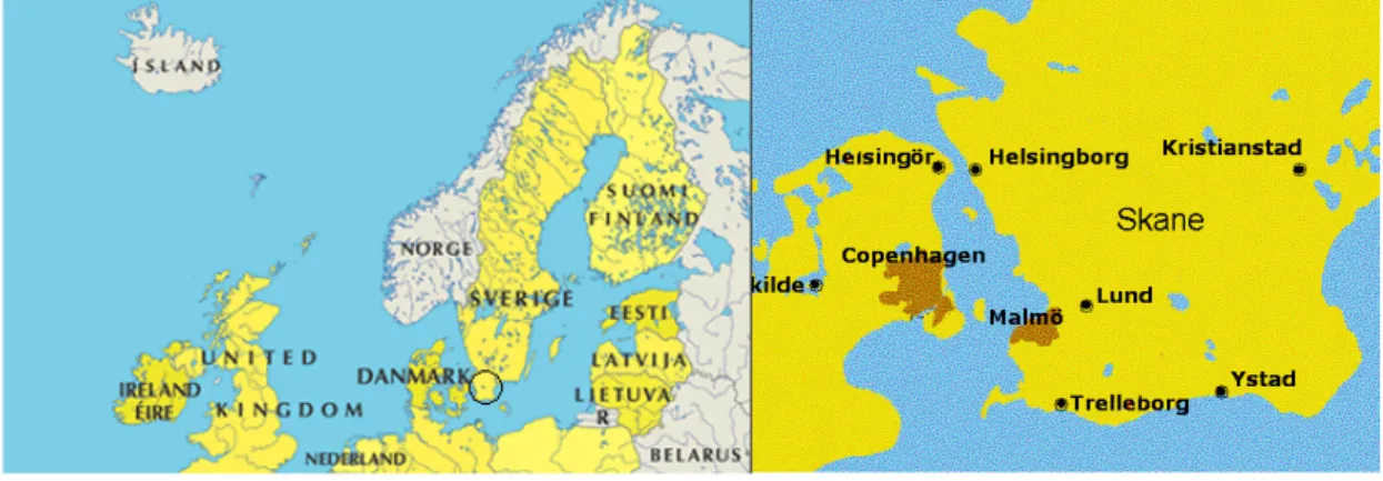Figure 1. Skane is Sweden's southernmost region. 