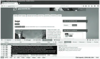 Figure 7.2. Image from Acer et al.’s (2015, 7) report “Facebook Tracking Through Social  Plug-ins,” highlighting the network traffic requests generated as a result of a non-Facebook  user having visited a facebook.com page, receiving in the process a datr 