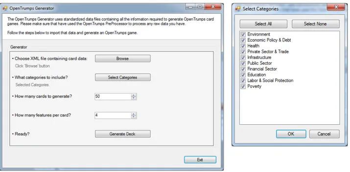 Figure 6 – Left: The Generator user interface. 