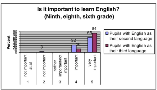 Figure 2. The importance or unimportance of learning English  