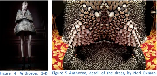 Figure	
   4	
   Anthozoa,	
   3-­‐D	
   printed	
  dress	
  presented	
  at	
   the	
   Paris	
   Fashion	
   Week	
   Spring	
  2013.	
  	
  