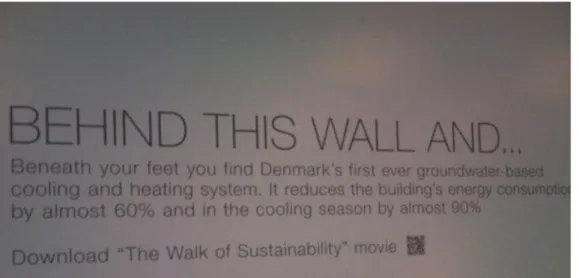 Figure 6 – Wall writings about sustainability in the Crowne Plaza hotel (Author’s own) 