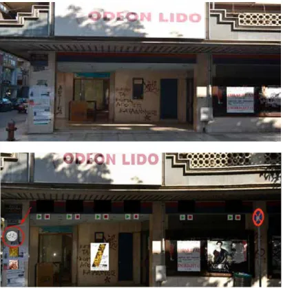 Figure 2: The Lido Cinema at Kartali Street in the city of Volos. /  Figure 3: A hybrid of Lido Cinema 