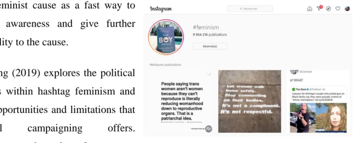 Illustration 4. #Feminism on Instagram.