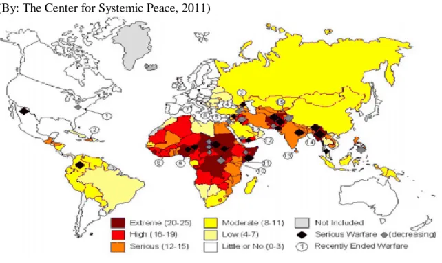 Figure 2. State Fragility and Warfare in the Global System, mid-2011 44 (By: The Center for Systemic Peace, 2011) 