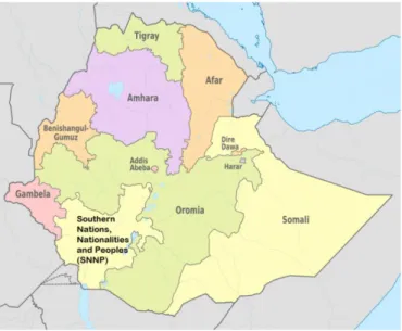 Figure 1: Map of Ethiopia, Country visit. 