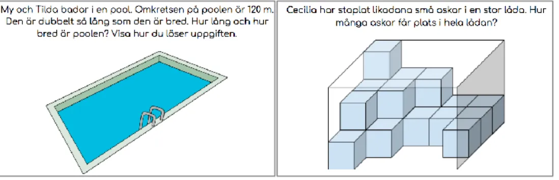 Figur 3 Skriftlig uppgift A  Figur 4 Skriftlig uppgift B 